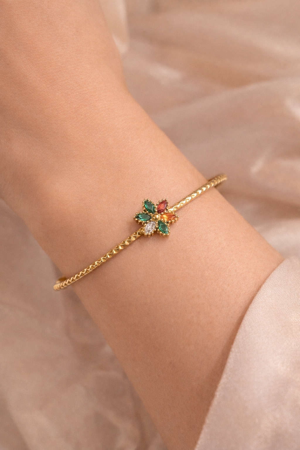 Rainbow Flora Cuff