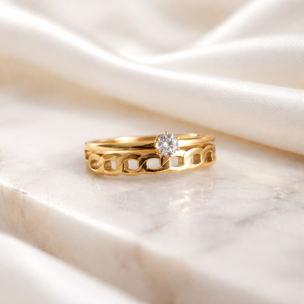 Celeste Chain Solitaire Ring