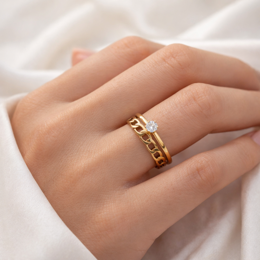 Celeste Chain Solitaire Ring