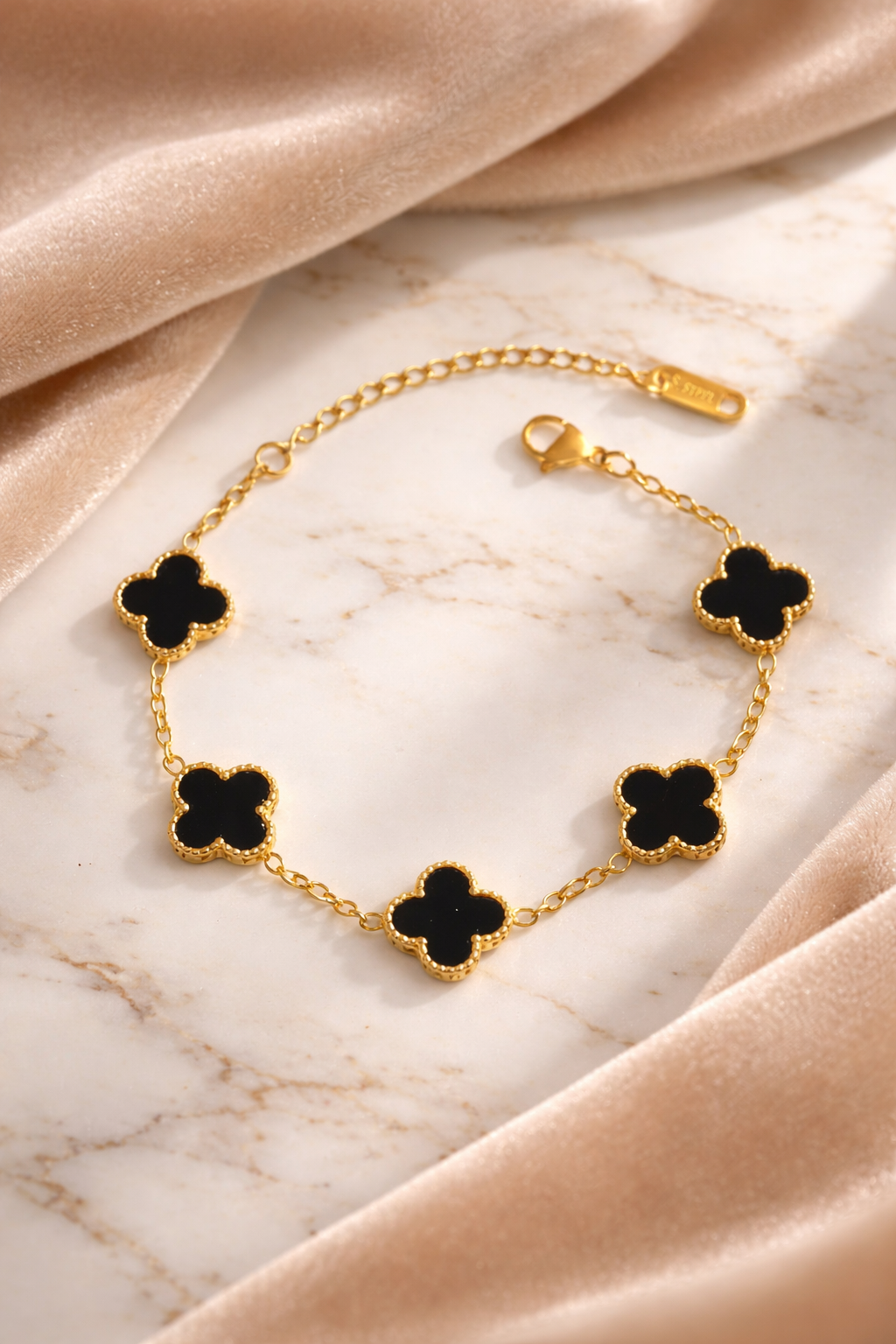 Midnight Clover Bracelet