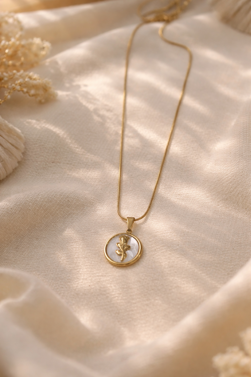 Golden Pearl Bloom Pendant
