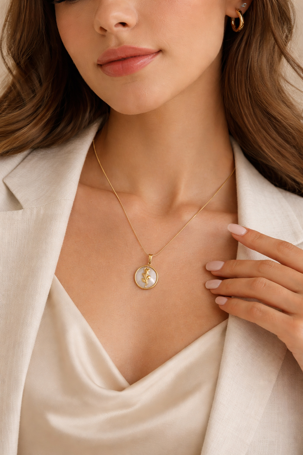 Golden Pearl Bloom Pendant