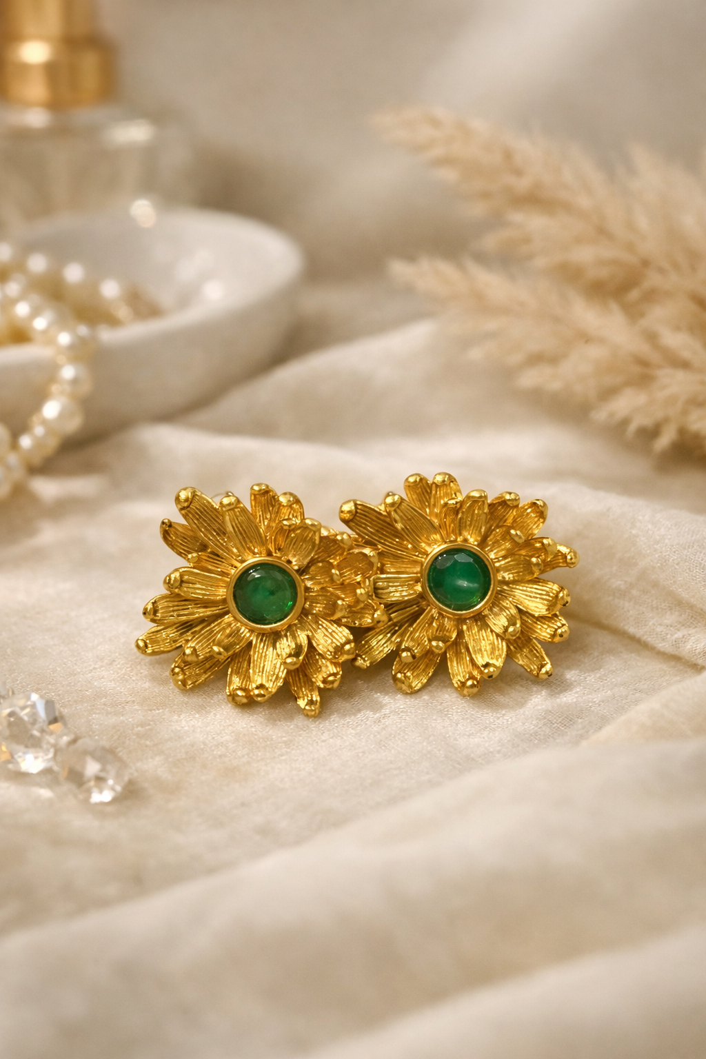 Emerald Bloom Earrings