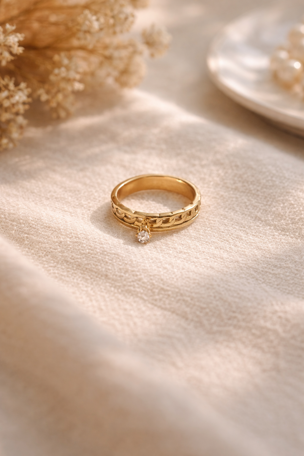Celeste Chain Solitaire Ring
