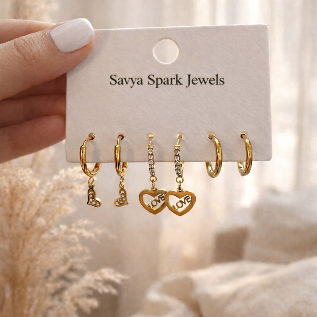 Savya Love Charm Hoops