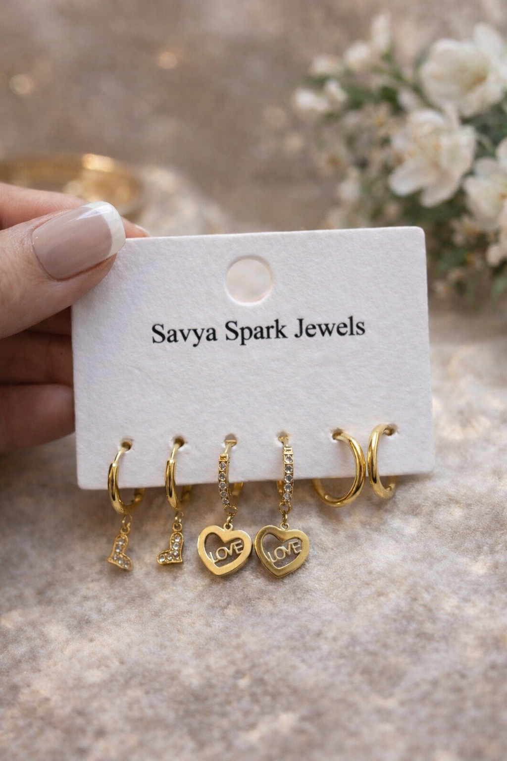Savya Love Charm Hoops