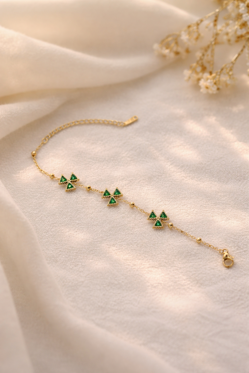 Emerald Trinity Bracelet