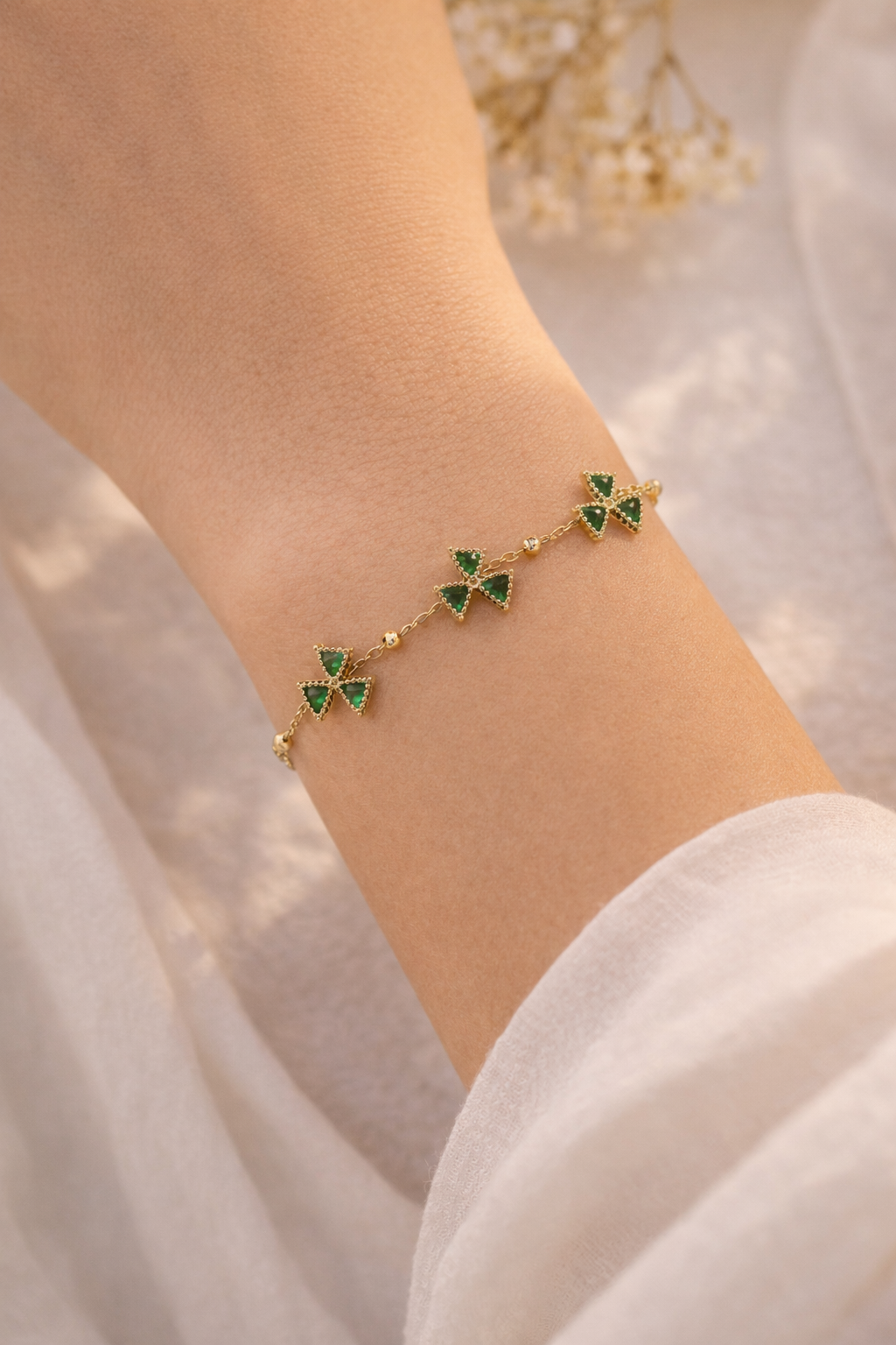 Emerald Trinity Bracelet