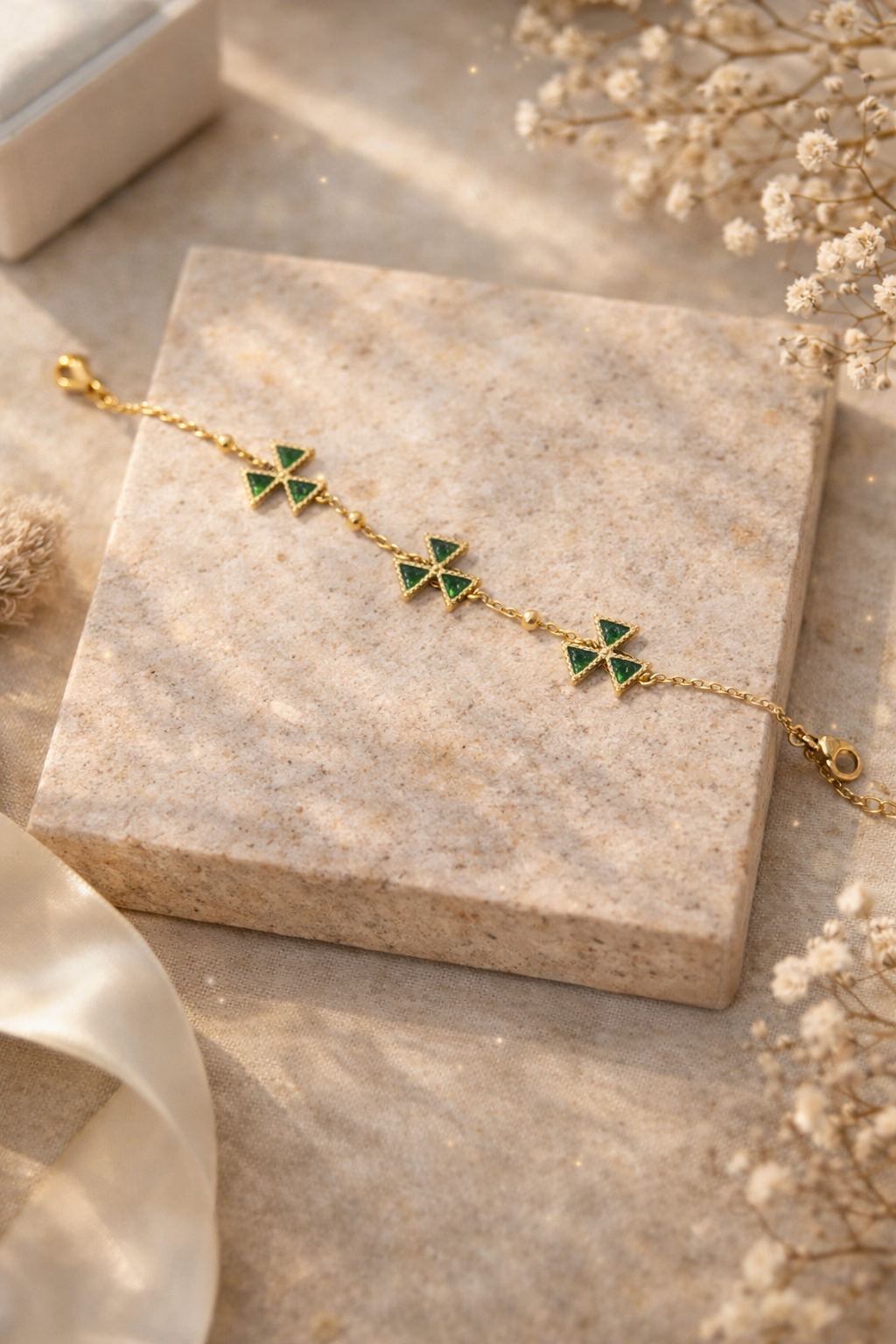 Emerald Trinity Bracelet
