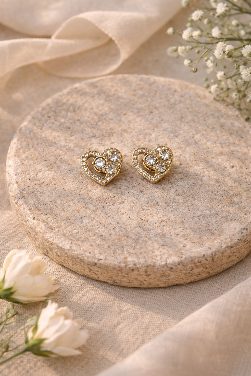 Crystal Heart Glow Earrings