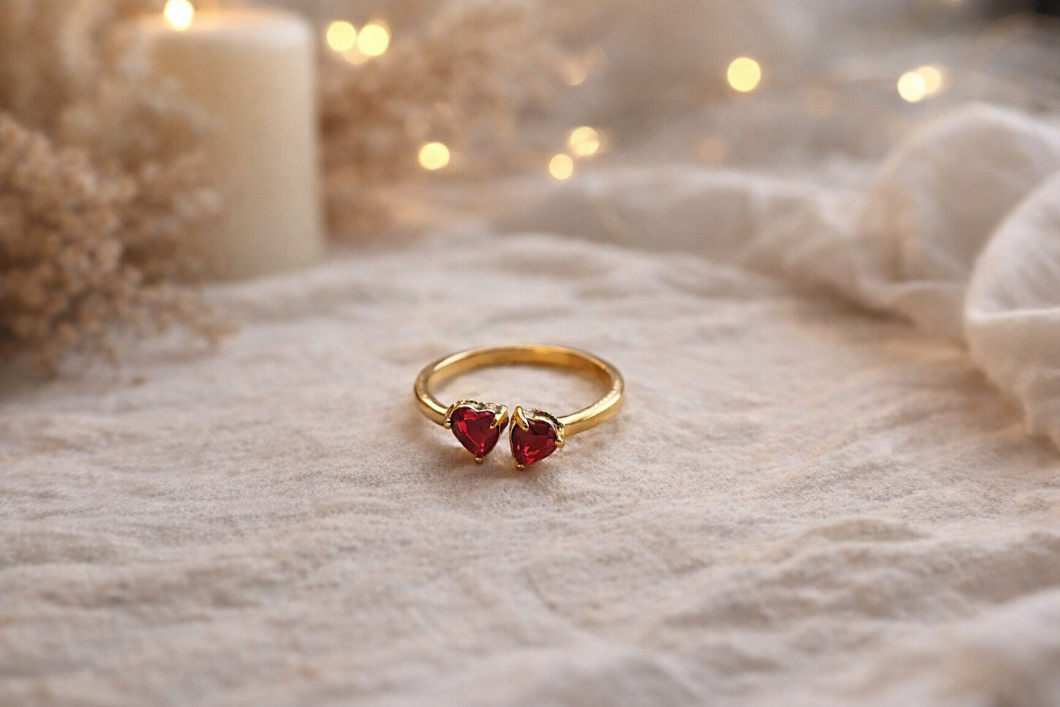 Ruby Heart Promise Ring