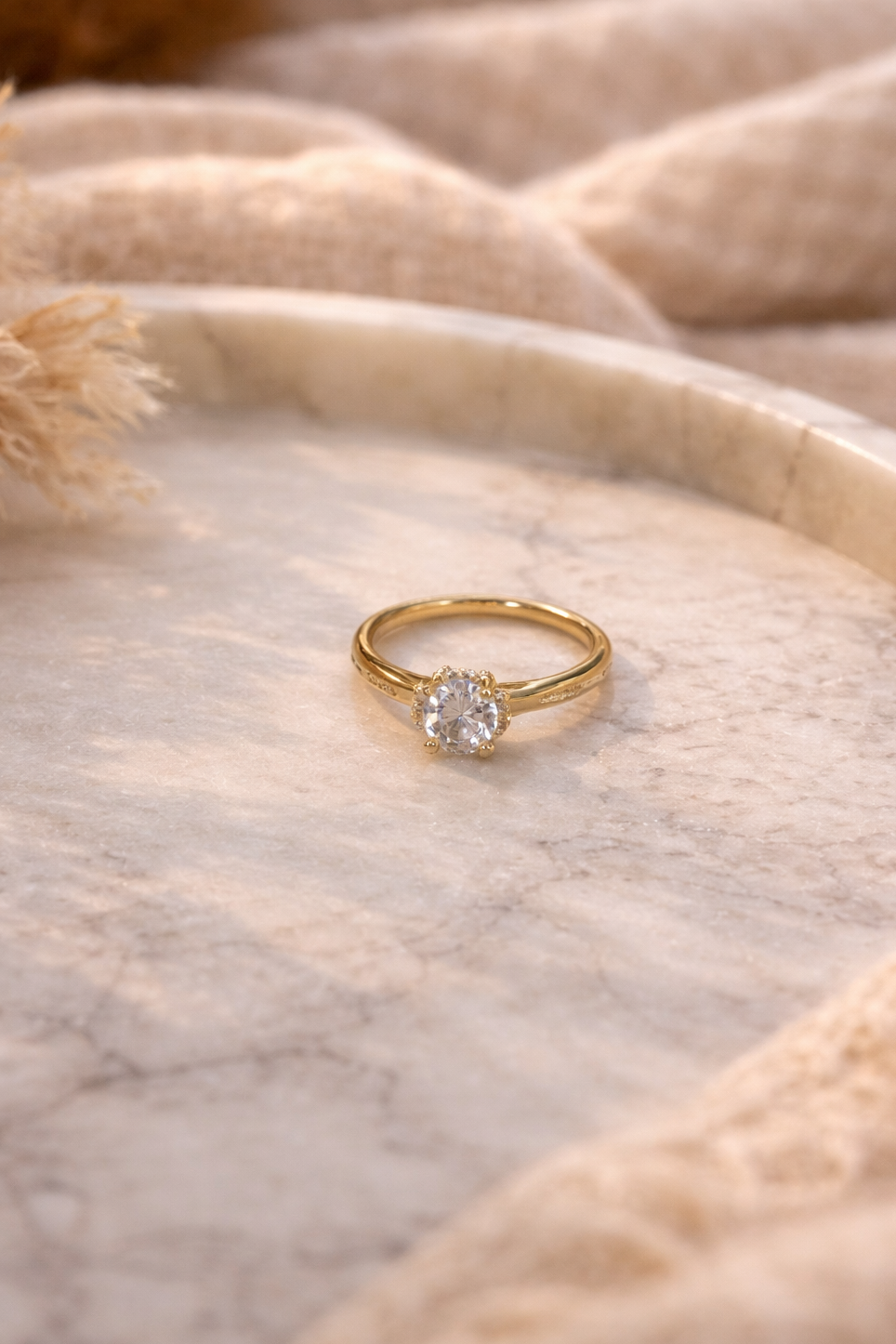 The Solitaire Halo Ring