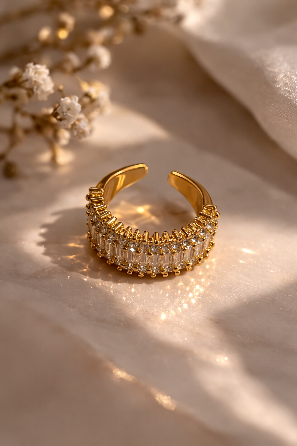 Golden Radiance Cuff Ring