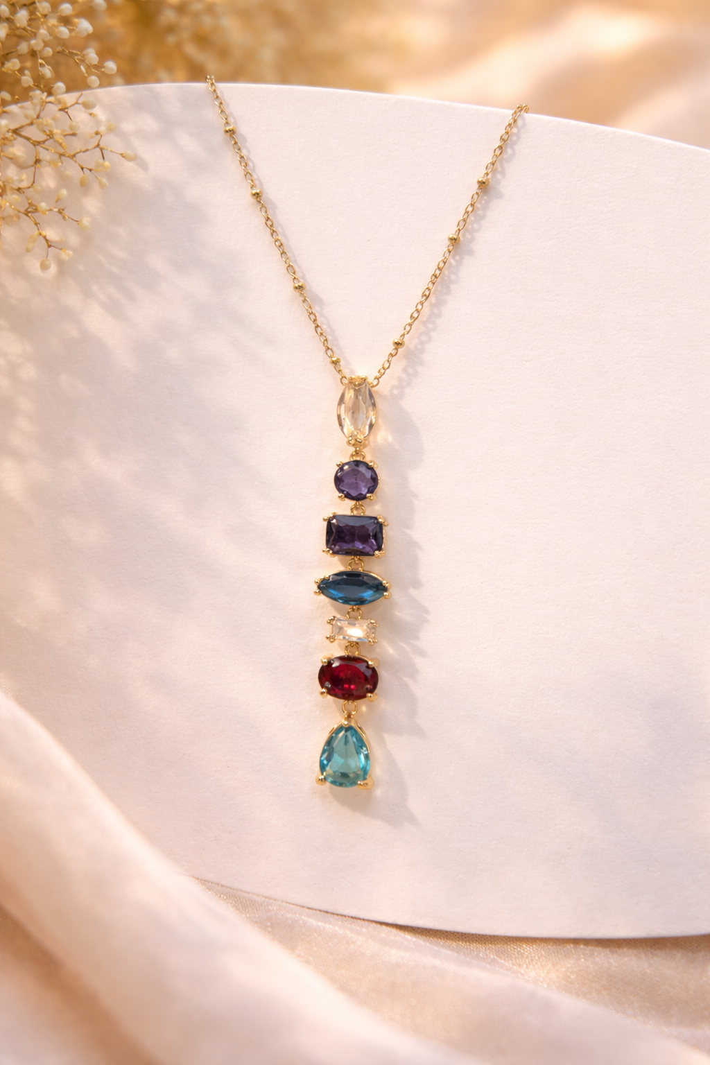 Aurora Drop Gem Necklace