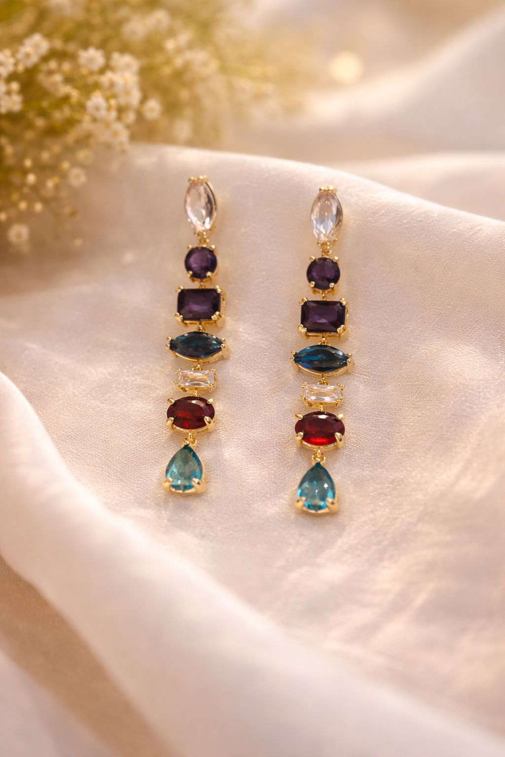 Rainbow Luxe Drop Earrings