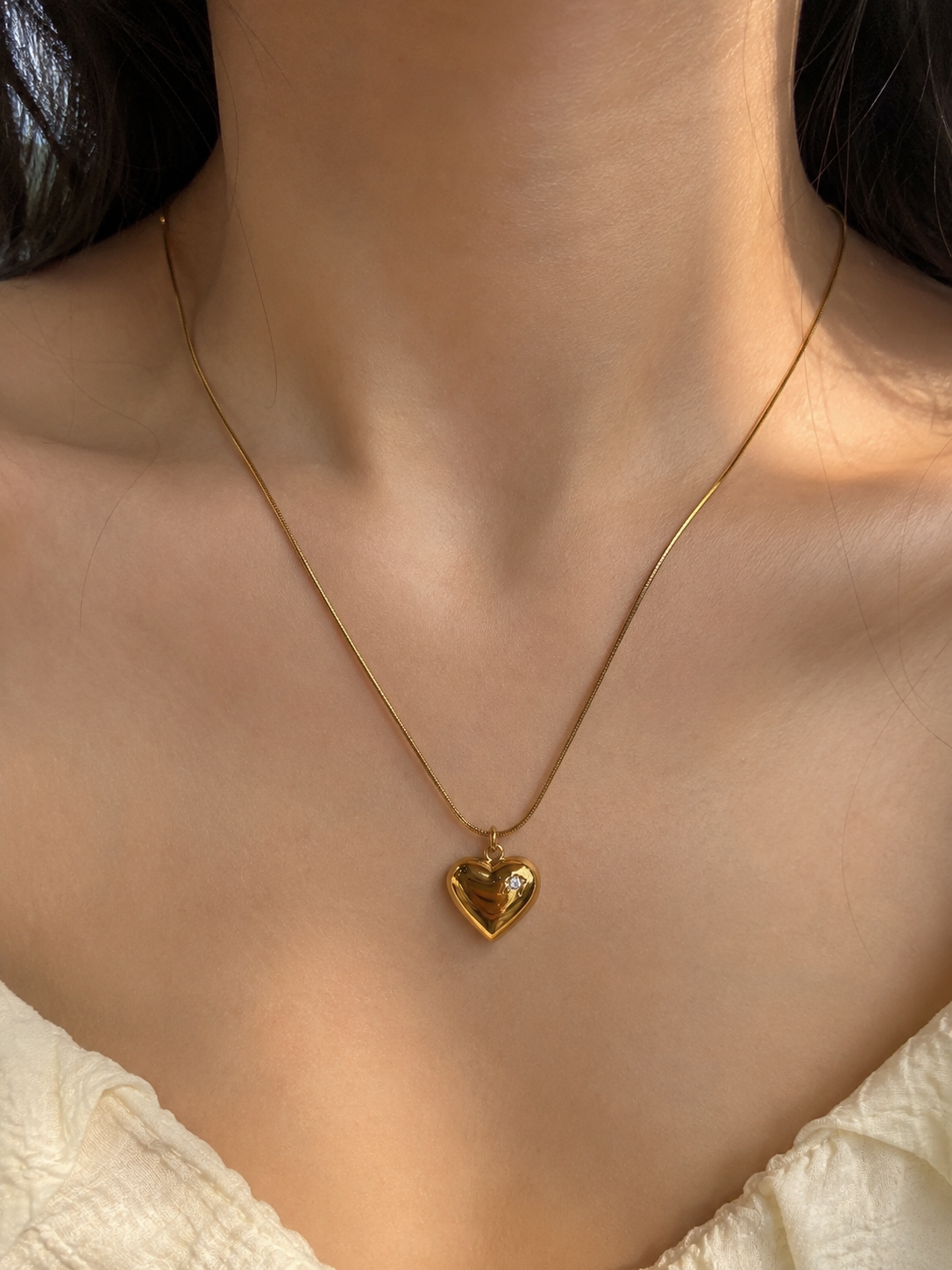 Golden Heart Charm Pendant
