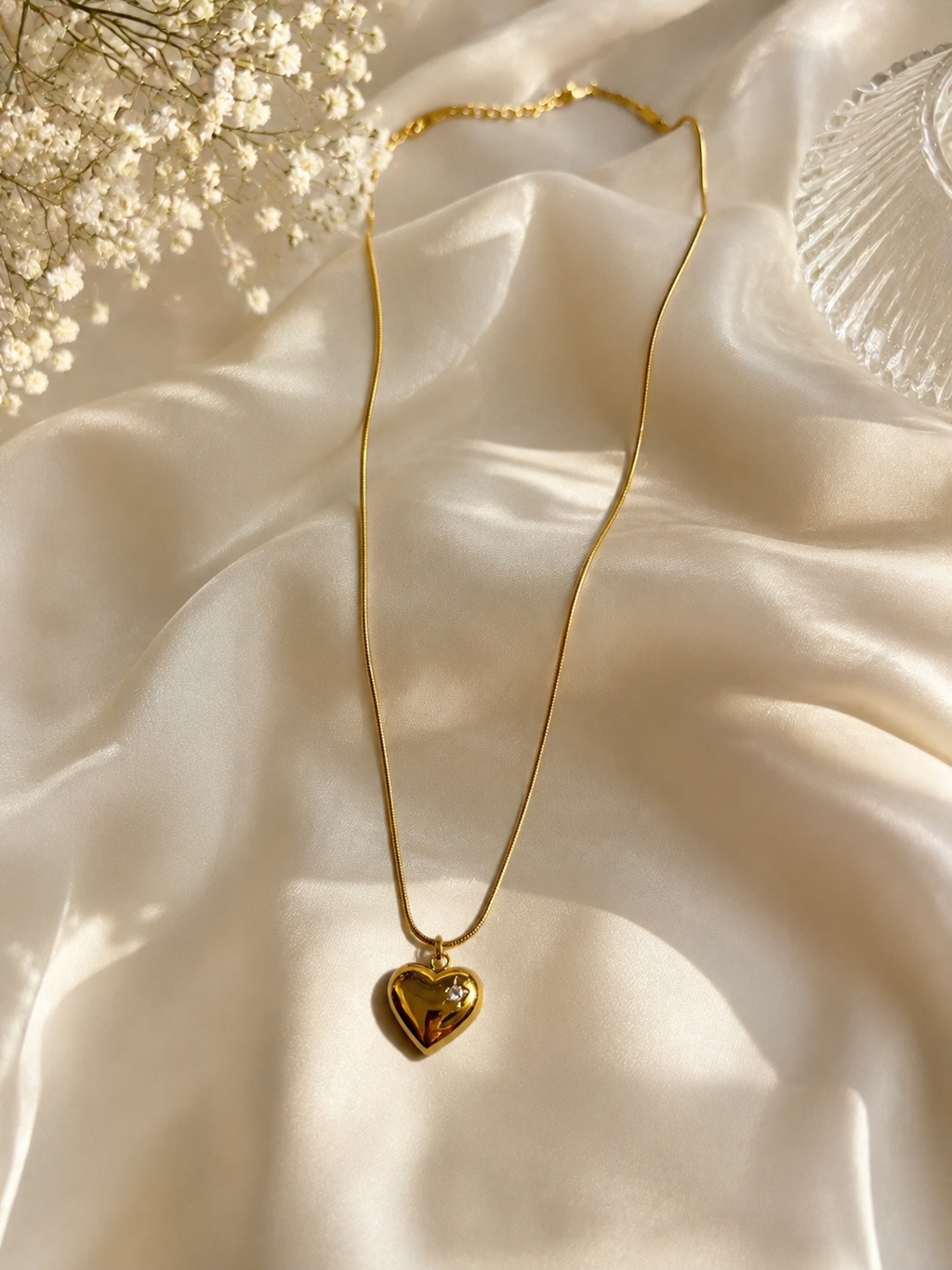 Golden Heart Charm Pendant